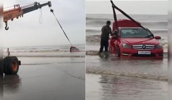 جنون الترند يبتلعها! غرق مرسيدس فاخرة بالكامل في مغامرة إنستغرام جنونية!