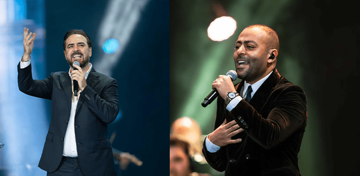 تامر عاشور ووائل جسار يشعلان مسرح المجاز بباقة من روائع الطرب