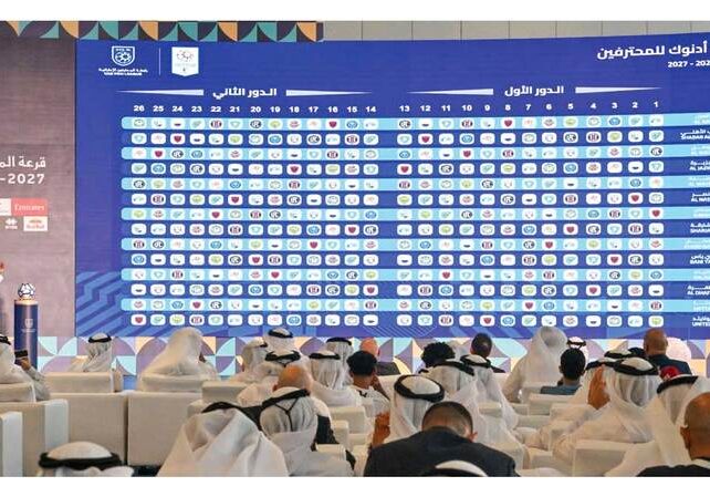 من مراسم سحب قرعة الدوري وكأس رابطة المحترفين للموسم الجديد.
تصوير: إيريك أرازاس
