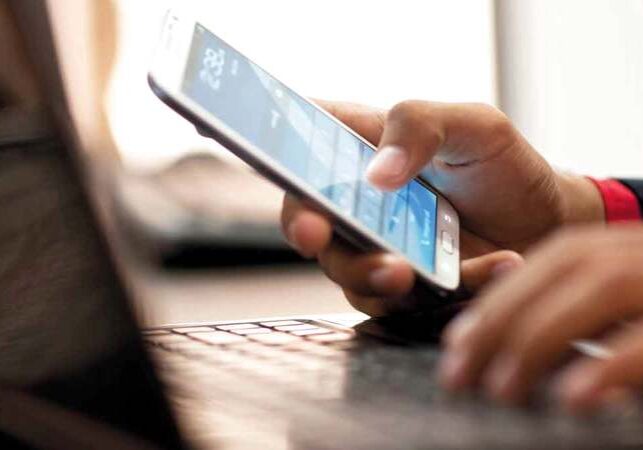 Businessman using smart phone